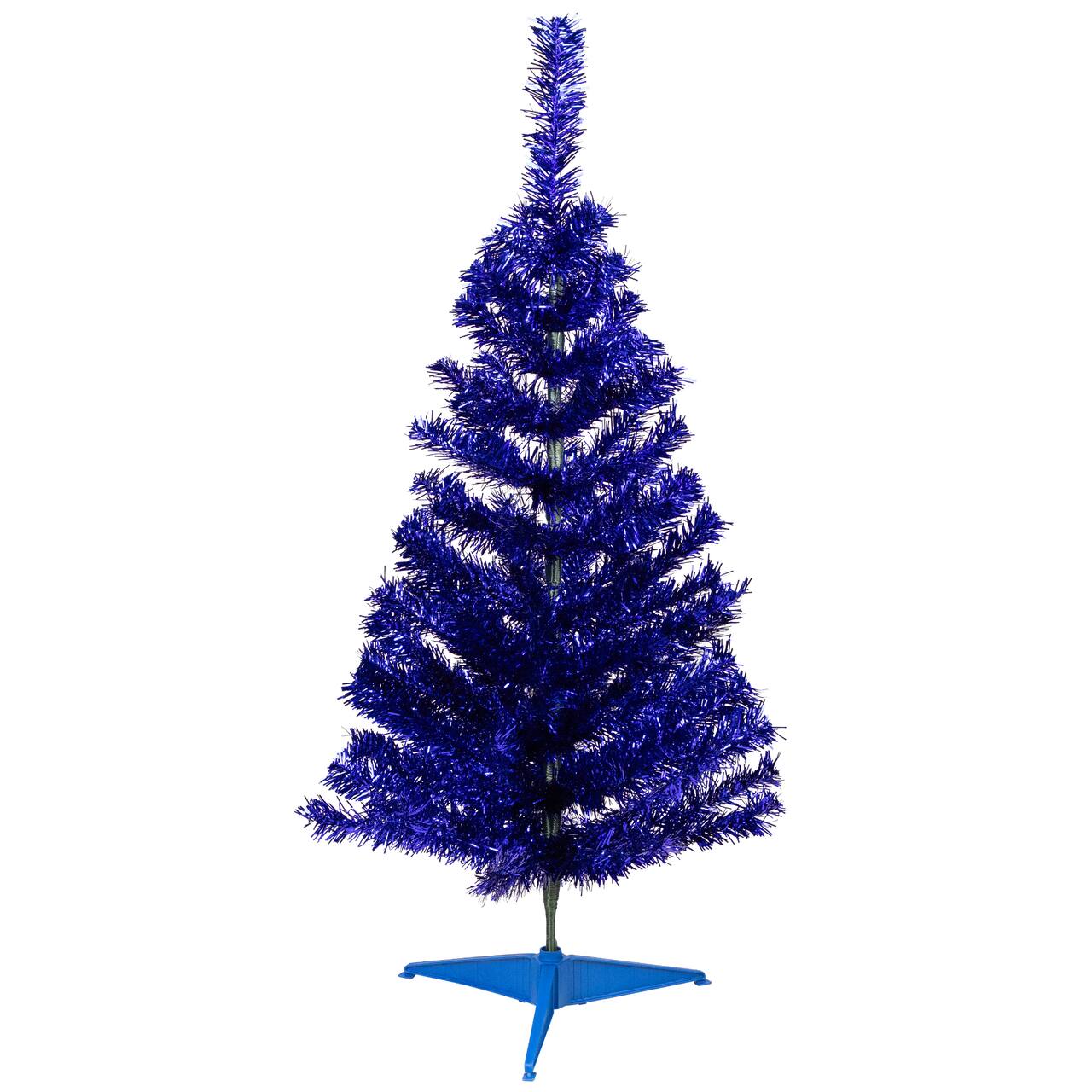 3ft. Unlit Blue Tinsel Artificial Christmas Tree